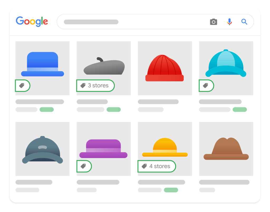 Google検索センターで公開している商品一覧画像